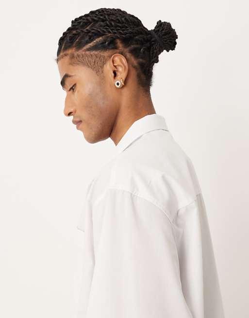 ASOS DESIGN Oversized Overhead Revere Shirt In White
