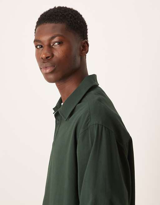 ASOS DESIGN Oversized Overhead Shirt In Green Twill