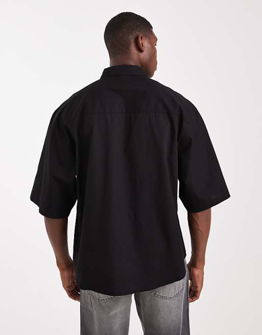 ASOS DESIGN Oversized Poplin Shirt In Black