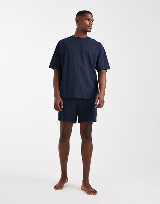 ASOS DESIGN Oversized Pyjamas Set In Navy