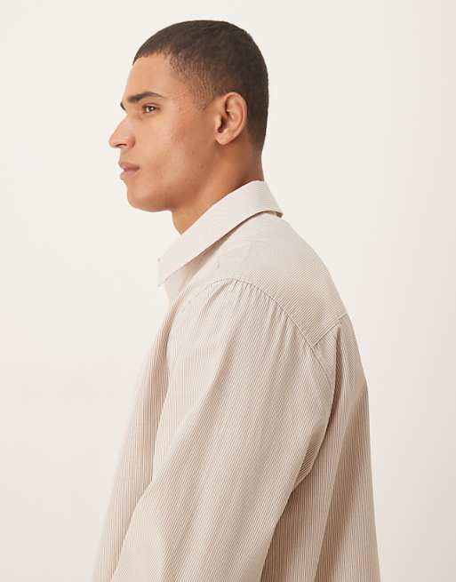 ASOS DESIGN Oversized Shirt With Chest Print In White