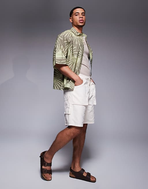 ASOS DESIGN Oversized Shirt With Sun Print In Brown