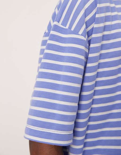ASOS DESIGN Oversized T-shirt In Blue And White Stripe