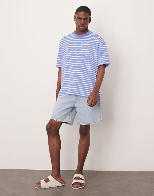 ASOS DESIGN Oversized T-shirt In Blue And White Stripe