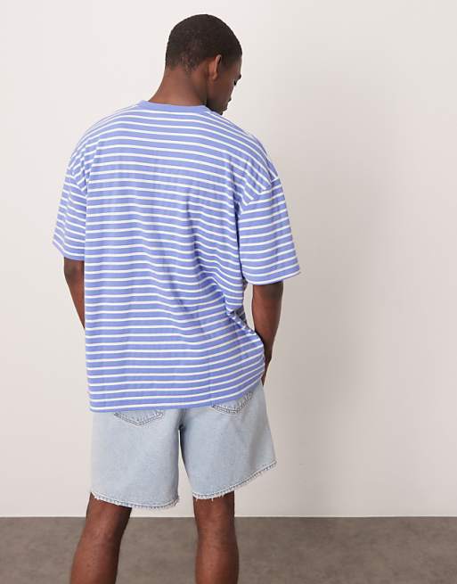 ASOS DESIGN Oversized T-shirt In Blue And White Stripe