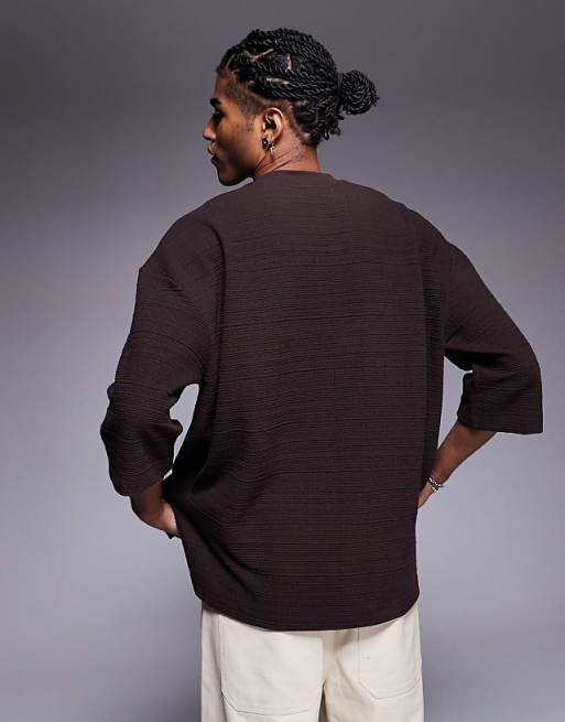 ASOS DESIGN Oversized T-shirt In Brown Texture