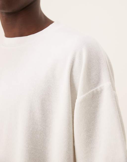 ASOS DESIGN Oversized T-shirt In White Towelling