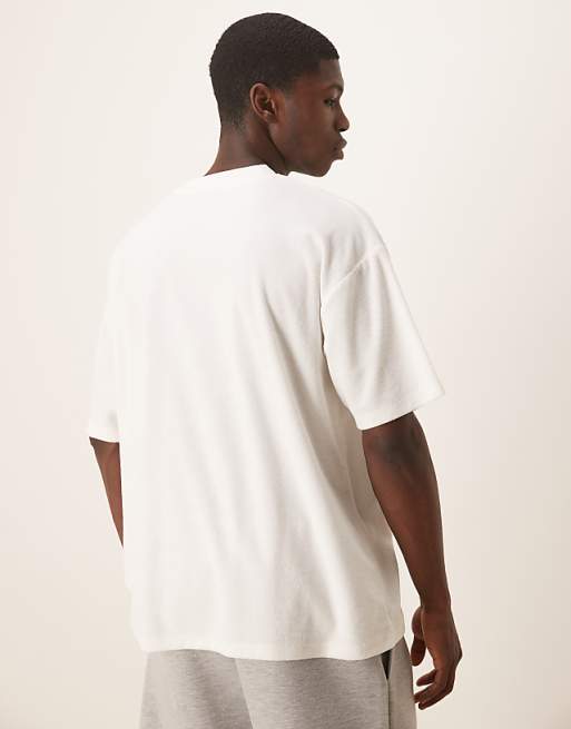 ASOS DESIGN Oversized T-shirt In White Towelling
