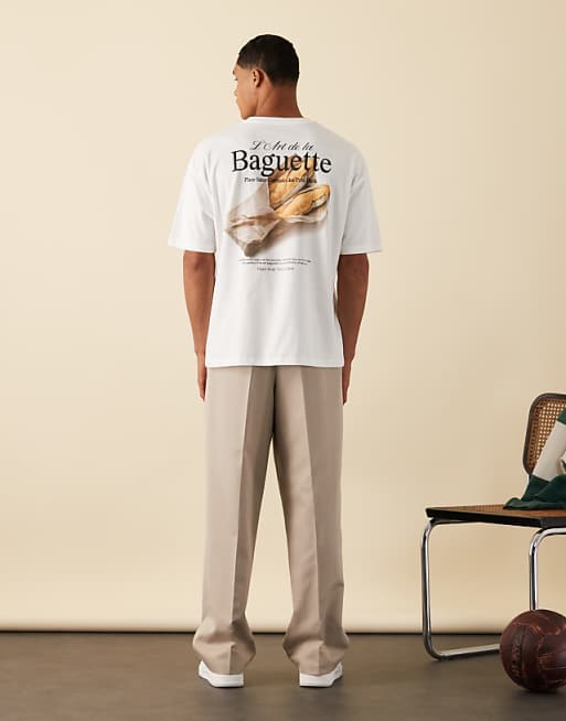 ASOS DESIGN oversized t-shirt with back graphic in white