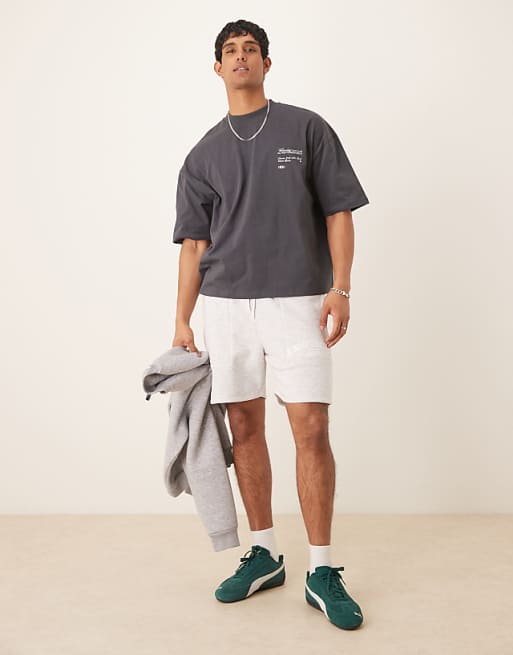 ASOS DESIGN Oversized T-shirt With Back Print In Grey
