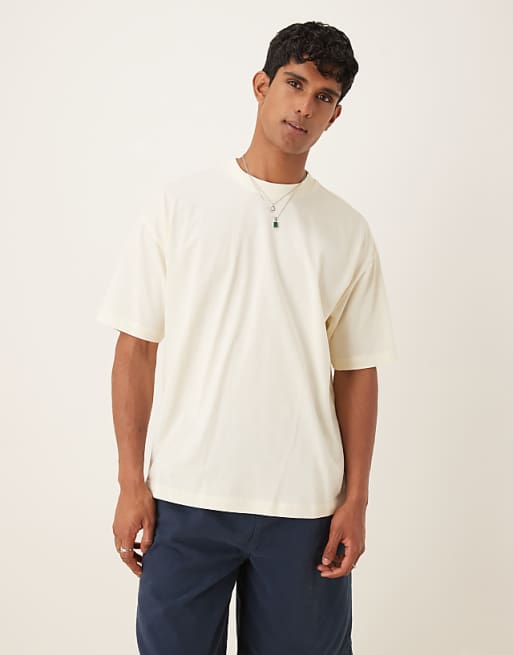 ASOS DESIGN Oversized T-shirt With Back Print In Off White
