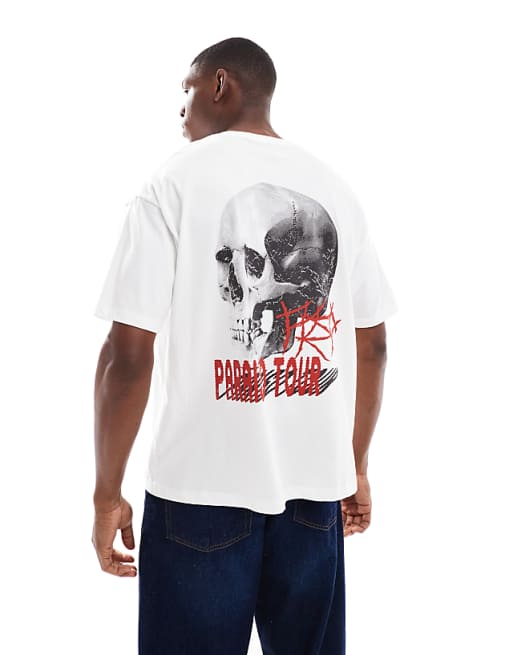 ASOS DESIGN oversized t-shirt with back print in white