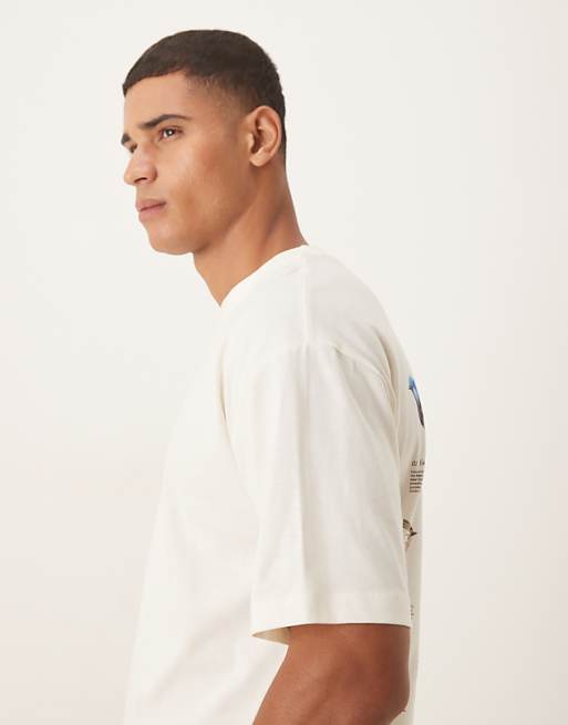 ASOS DESIGN Oversized T-shirt With Birds Graphic In Cream