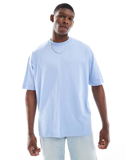 ASOS DESIGN Oversized T-shirt With Celestial Graphic In Light Blue