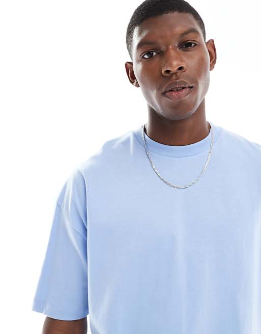 ASOS DESIGN Oversized T-shirt With Celestial Graphic In Light Blue