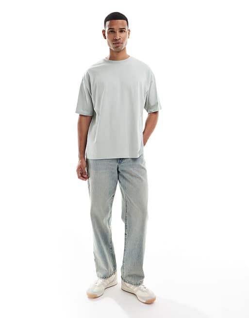 ASOS DESIGN Oversized T-shirt With Celestial Graphic In Pale Grey