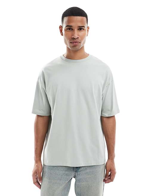 ASOS DESIGN Oversized T-shirt With Celestial Graphic In Pale Grey
