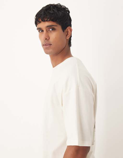 ASOS DESIGN Oversized T-shirt With Celestial Graphic In Cream