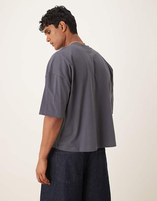 ASOS DESIGN Oversized T-shirt With Chest Embroidery In Washed Black
