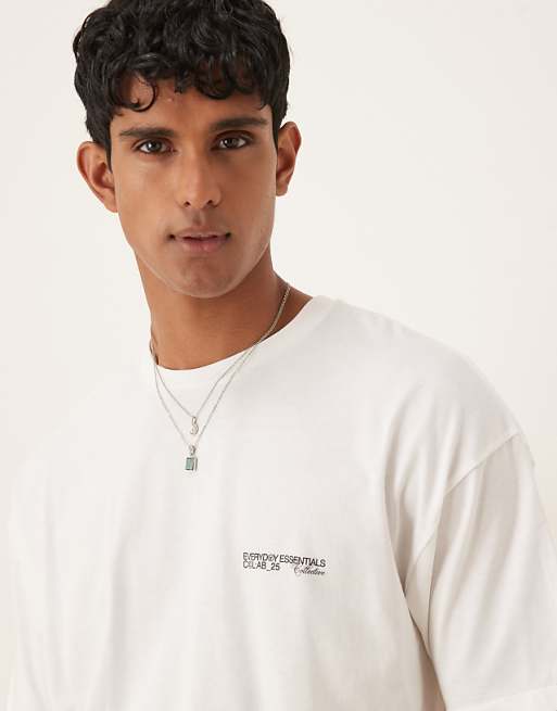 ASOS DESIGN Oversized T-shirt With Chest Graphic In White