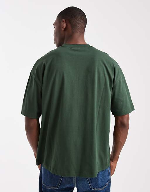 ASOS DESIGN Oversized T-shirt With Chest Print In Green