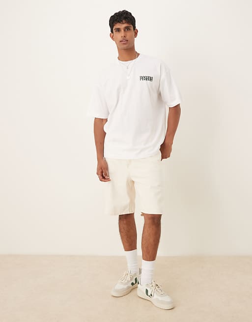 ASOS DESIGN Oversized T-shirt With Chest Print In White