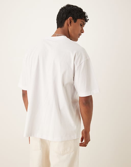 ASOS DESIGN Oversized T-shirt With Chest Print In White