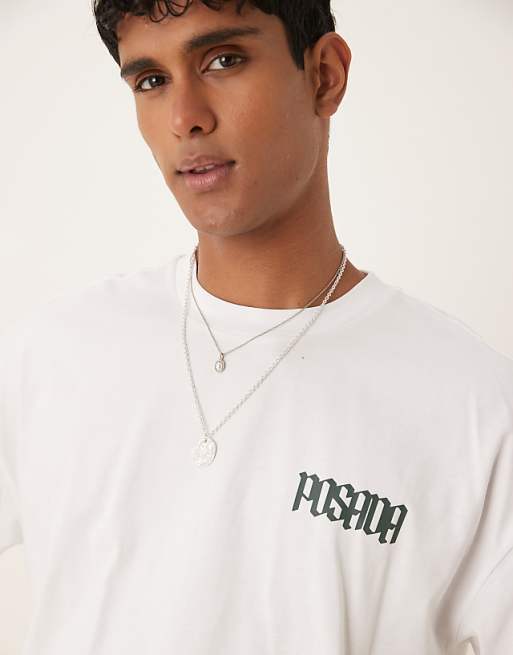 ASOS DESIGN Oversized T-shirt With Chest Print In White