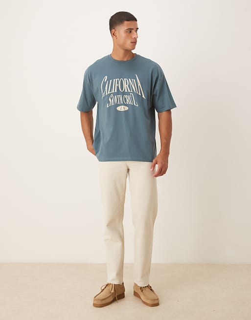 ASOS DESIGN Oversized T-shirt With City Graphic In Dark Grey