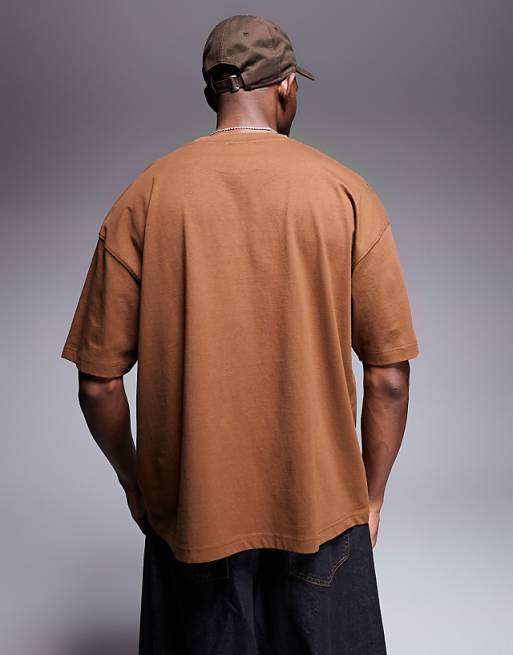 ASOS DESIGN Oversized T-shirt With City Graphic In Brown