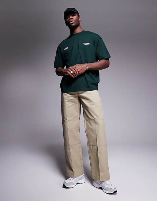 ASOS DESIGN Oversized T-shirt With City Graphic In Dark Green