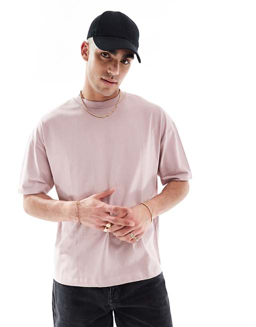 ASOS DESIGN Oversized T-shirt With Courtside Graphic In Dusty Pink