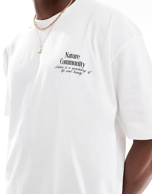 ASOS DESIGN Oversized T-shirt With Floral Graphic In White