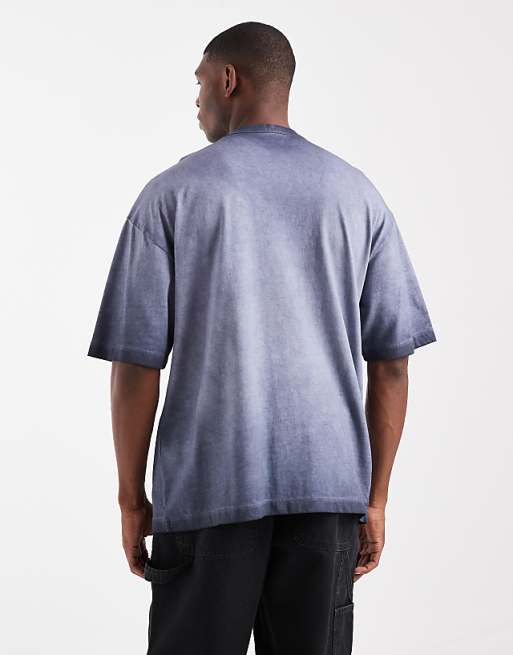 ASOS DESIGN Oversized T-shirt With Front Chest Graphic In Washed Blue