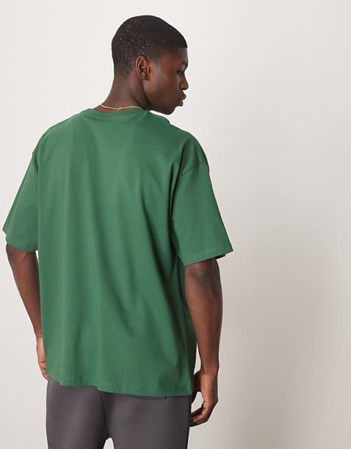 ASOS DESIGN Oversized T-shirt With Front City Graphic In Dark Green