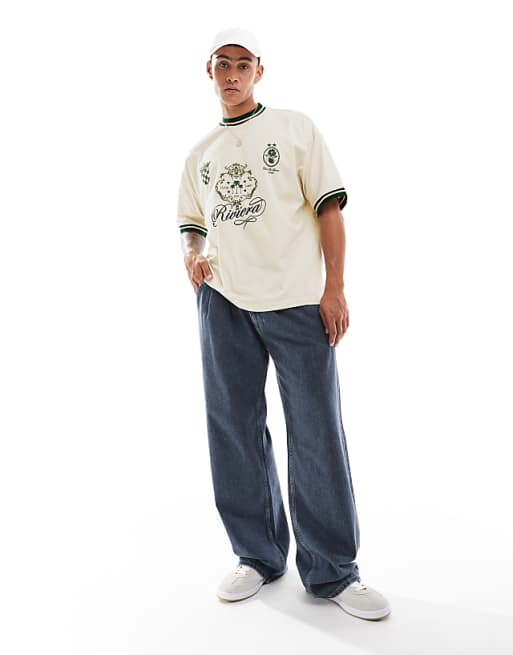 ASOS DESIGN Oversized T-shirt With Front Print In Off White