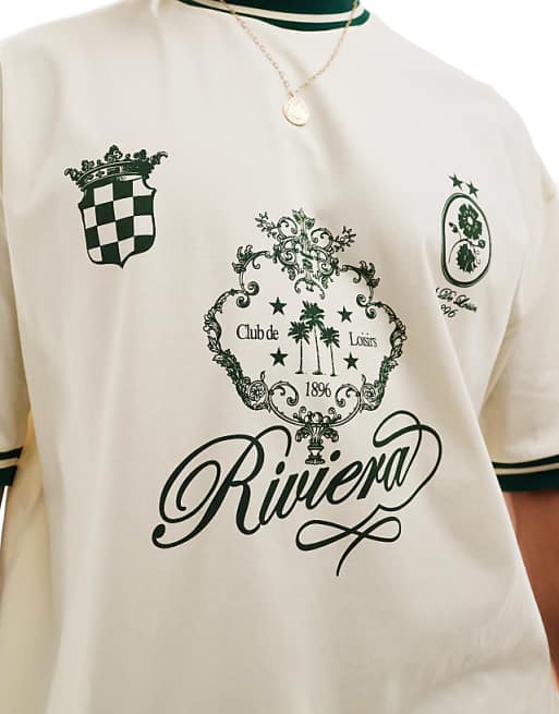 ASOS DESIGN Oversized T-shirt With Front Print In Off White