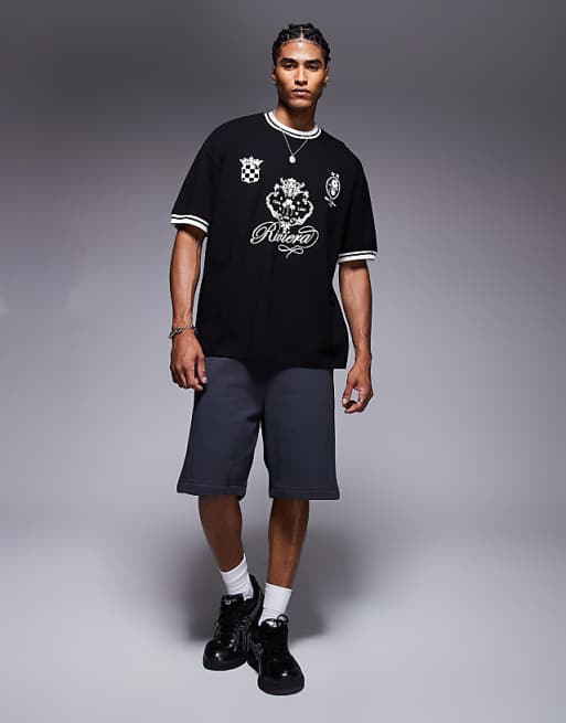 ASOS DESIGN Oversized T-shirt With Front Print In Black