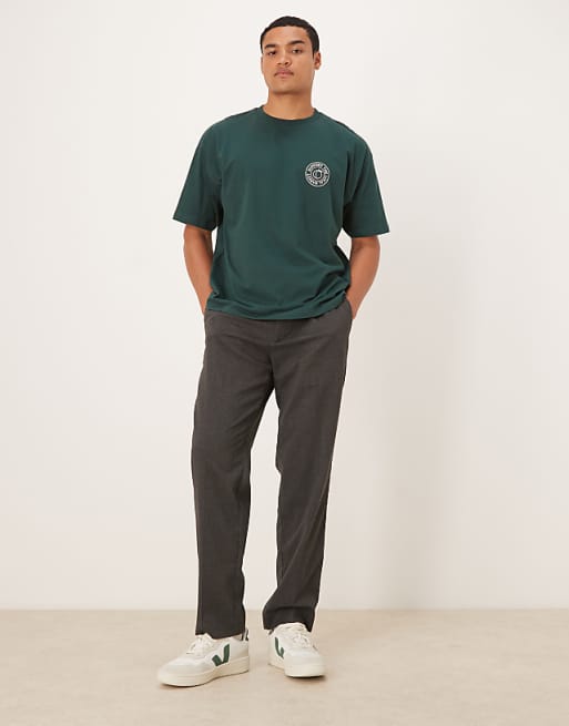 ASOS DESIGN Oversized T-shirt With Fruit Graphic In Dark Green