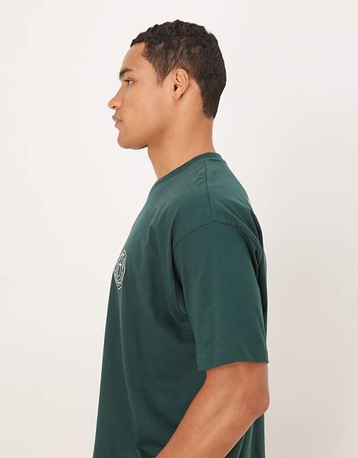 ASOS DESIGN Oversized T-shirt With Fruit Graphic In Dark Green