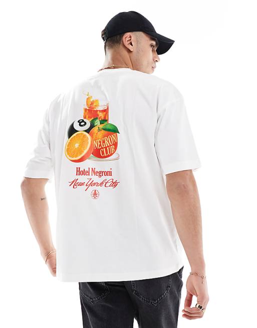 ASOS DESIGN oversized t-shirt with fruit graphic in white
