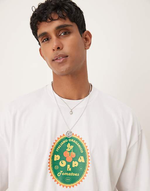 ASOS DESIGN Oversized T-shirt With Fruit Print In White