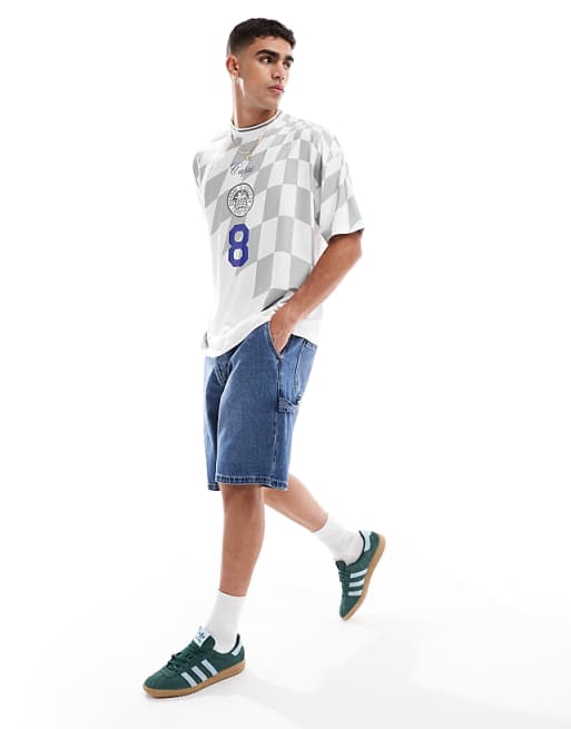 ASOS DESIGN Oversized T-shirt With High Build Sports Graphic In Printed Sports Fabric