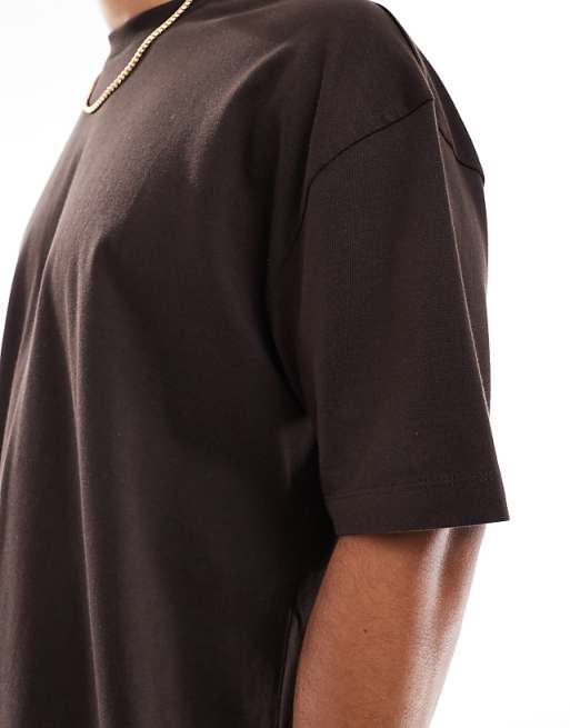 ASOS DESIGN Oversized T-shirt With High Summer Graphic In Dark Brown