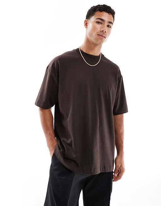 ASOS DESIGN Oversized T-shirt With High Summer Graphic In Dark Brown