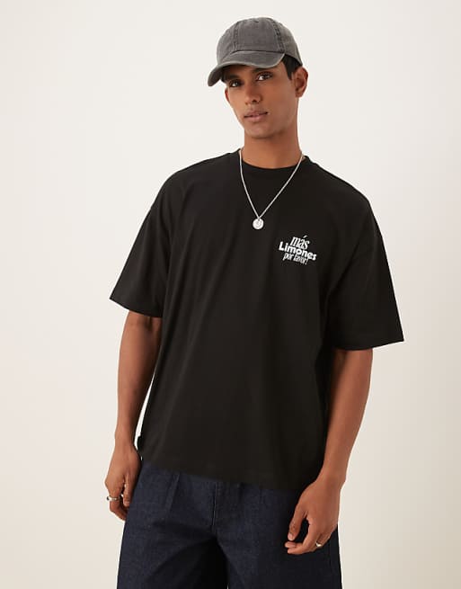 ASOS DESIGN Oversized T-shirt With Lemon Print In Black