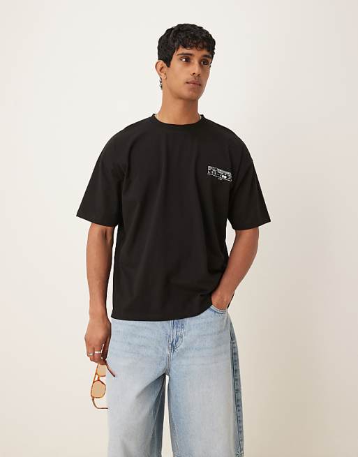 ASOS DESIGN Oversized T-shirt With Lemon Print In Black