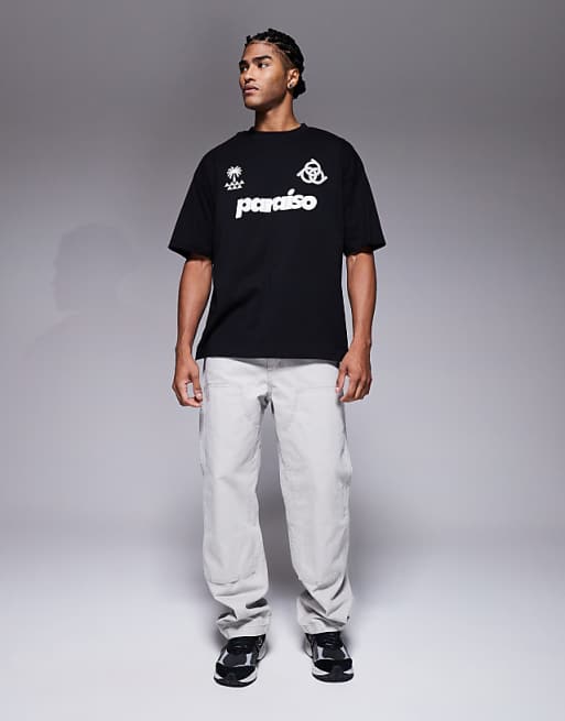 ASOS DESIGN Oversized T-shirt With Paraiso Graphic In Black