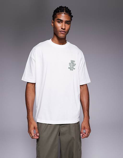 ASOS DESIGN Oversized T-shirt With Puff City Text Graphic In White