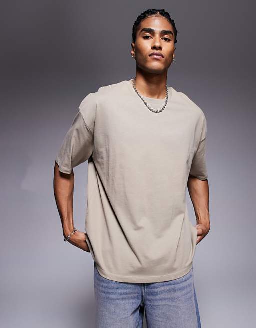 ASOS DESIGN Oversized T-shirt With Sailing Graphic In Greige